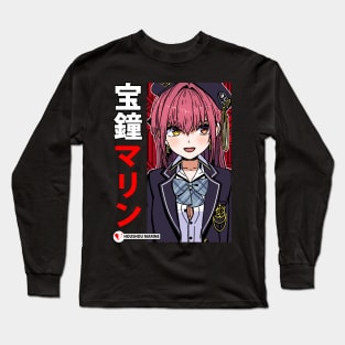 Houshou Marine in School Uniform Long Sleeve T-Shirt